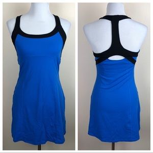alo blue racerback dress with built in bra small